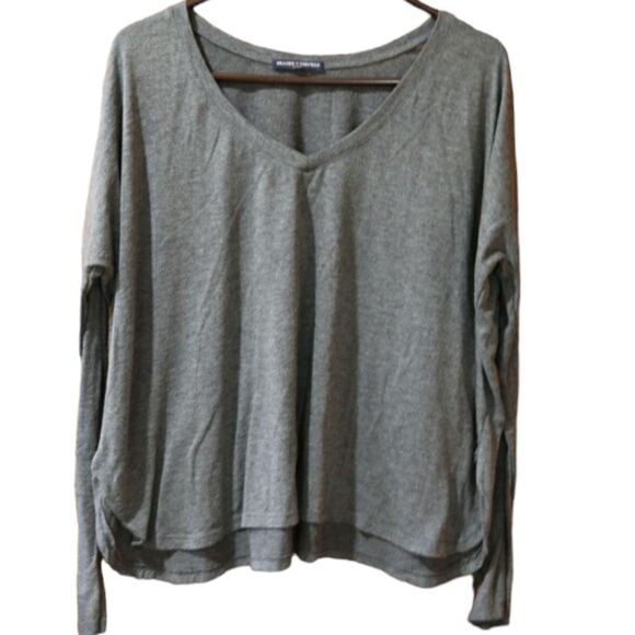 Brandy Melville Gray One Size Long Sleeve Top - Picture 1 of 13